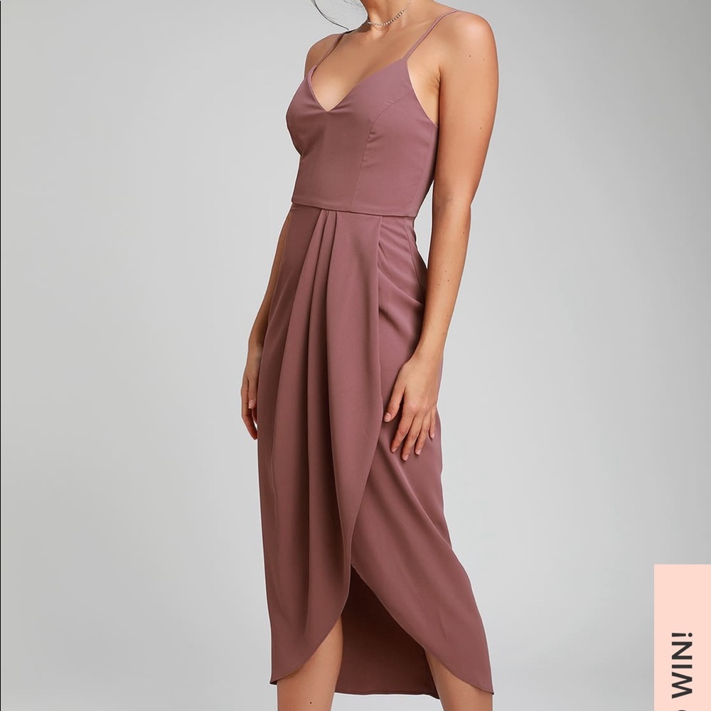 NWOT Lulus reinette midi dress- mauve